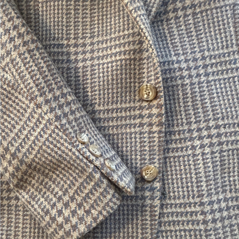 Men's Plaid Wool Blazer Jacket Sport Coat 42R 100% Wool Outer, Satin Lining. - Picture 9 of 9